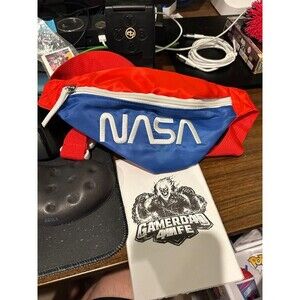 NASA Mad Engine Fanny Waist Pack Hip Backpack Zipper USA Red White Blue Arm Bag